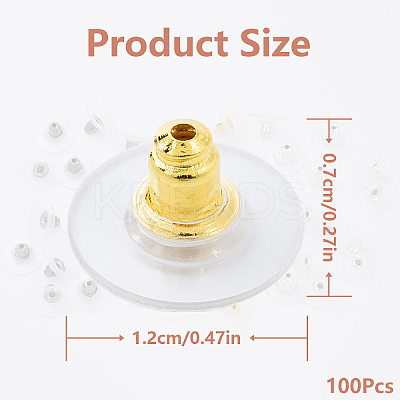 100Pcs Brass Bullet Clutch Earring Backs with Pad KK-YW0002-43G-1