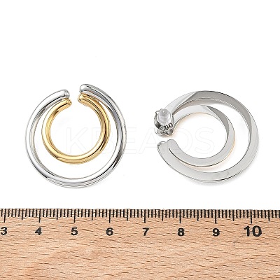 Two Tone 304 Stainless Steel Stud Earrings EJEW-G468-05GP-1