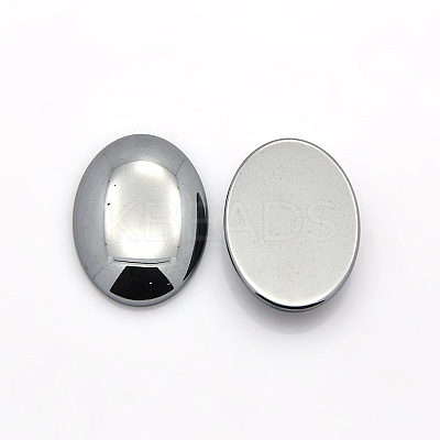 Oval Non-Magnetic Synthetic Hematite Cabochons LS-G-P061-05-18mm-1