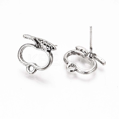 Alloy Stud Earring Findings PALLOY-ZX030-17AS-RS-1