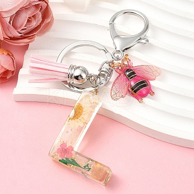 Resin & Acrylic & Faux Suede Tassel Keychain KEYC-YW00125-12-1
