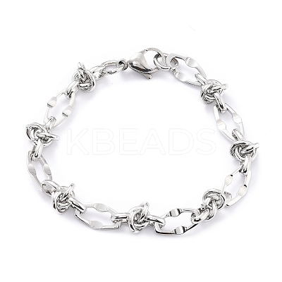 Non-Tarnish 304 Stainless Steel Link Chain Bracelet for Men Women BJEW-Z011-18P-1