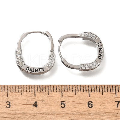 Brass Cubic Zirconia Hoop Earrings EJEW-M048-07P-1