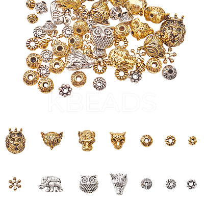 Tibetan Style Alloy Beads and Beads Spacers TIBEB-PH0004-69-1