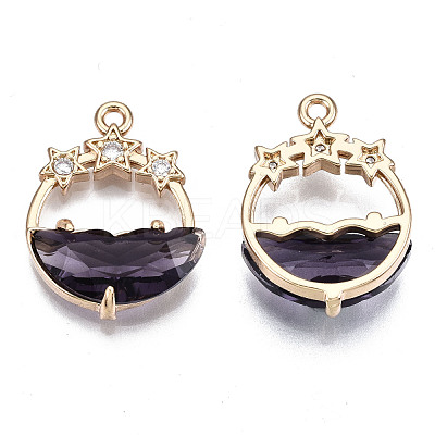Faceted Transparent Glass Pendants GLAA-T020-18C-1
