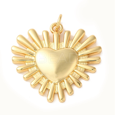Rack Plating Valentine's Day Brass Pendants KK-G488-06G-1