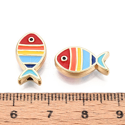 Light Gold Tone Alloy Enamel Beads FIND-N011-13KCG-01-1