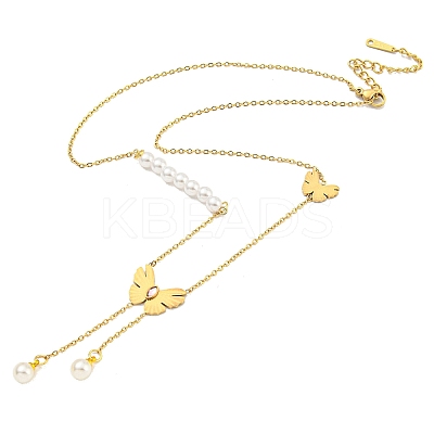 Ion Plating(IP) 201 Stainless Steel Crystal Rhinestone Necklaces NJEW-K270-22G-1