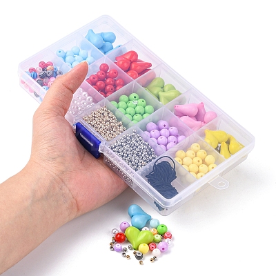 DIY Candy Color Beaded Necklace Mobile Strap Lanyard Making Kit DIY-YW0006-07-1