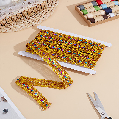5 Yards Polyester Braided Lace Ribbon OCOR-LP0001-58-1