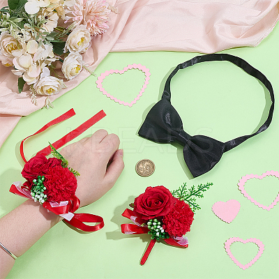 3Pcs 3 Styles Flower Polyester & Resin Wrist Corsage AJEW-PH0061-76-1