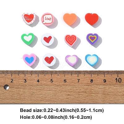 50Pcs Handmade Polymer Clay Beads CLAY-YW0002-30-1