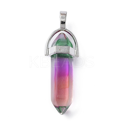 Faceted Bullet Glass Pointed Pendants GLAA-CJC0001-16D-1