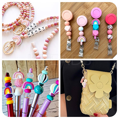 50Pcs 10 Style Food Grade Eco-Friendly Silicone Beads SIL-BT0001-03-1