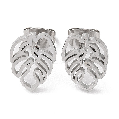 Non-Tarnish 304 Stainless Steel Stud Earrings X-EJEW-B022-08P-1