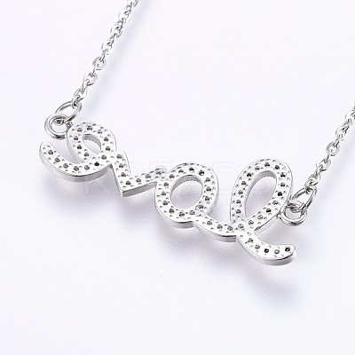 Brass Micro Pave Cubic Zirconia Pendant Necklaces NJEW-H486-15P-1