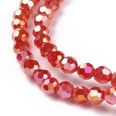 Full Plated Electroplate Glass Beads Strands X-EGLA-J130-FP01-1