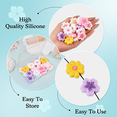 20Pcs 10 Styles Silicone Beads SIL-TA0002-90-1