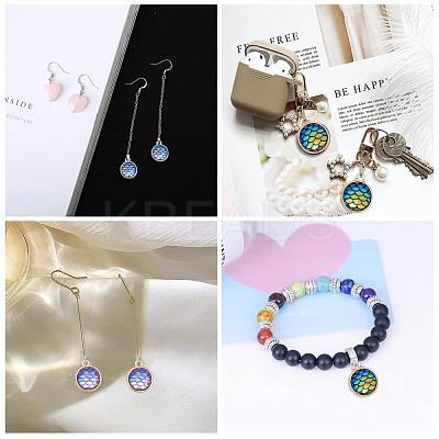36Pcs 6 Colors Light Gold Alloy Resin Charms PALLOY-PH0001-82LG-1