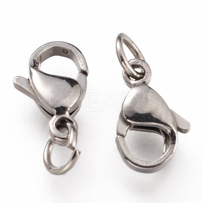 Tarnish Resistant 304 Stainless Steel Lobster Claw Clasps STAS-G240-01C-P-1