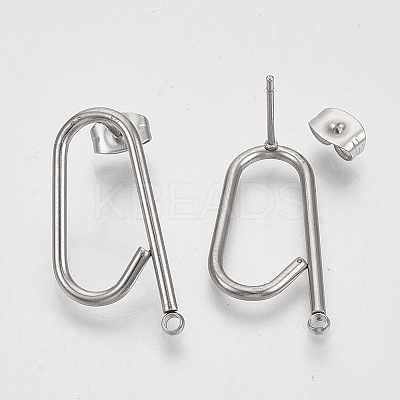 Left and Right Non-Tarnish 304 Stainless Steel Stud Earring Findings LS-X-STAS-S079-142A-1