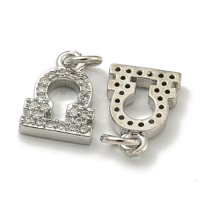 Rack Plating Brass Micro Pave Cubic Zirconia Pendants KK-K386-02C-P-1