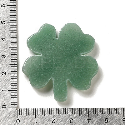 Natural Green Aventurine Carved Clover Figurines Statues for Home Office Tabletop Feng Shui Ornament DJEW-G044-01B-1