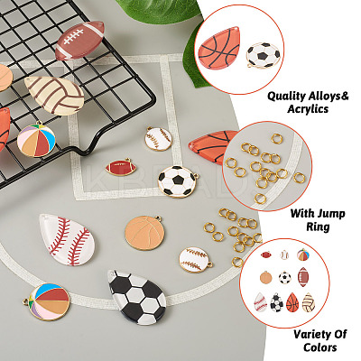 DIY Sports Themed Pendants Jewelry Making Finding Kits DIY-PJ0001-35-1