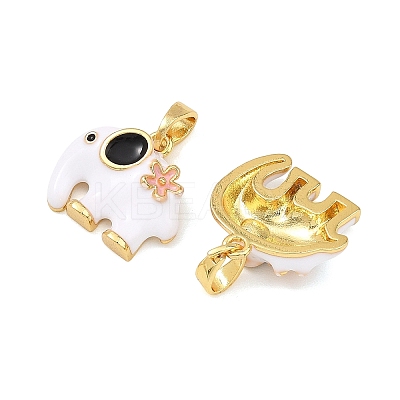 Brass Enamel Pendants KK-T001-04G-1