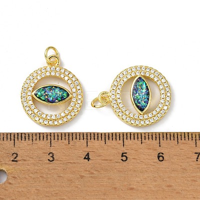 Brass Micro Pave Cubic Zirconia Pendants X-KK-A197-10G-1