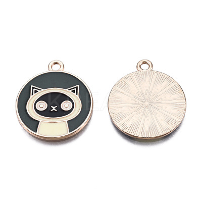 Alloy Enamel Kitten Pendants ENAM-S115-075-1