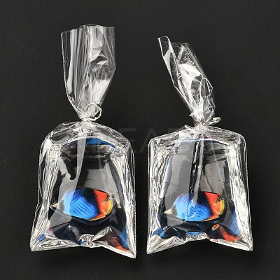 Resin Pendants with Iron Jump Ring RESI-A015-03A-1