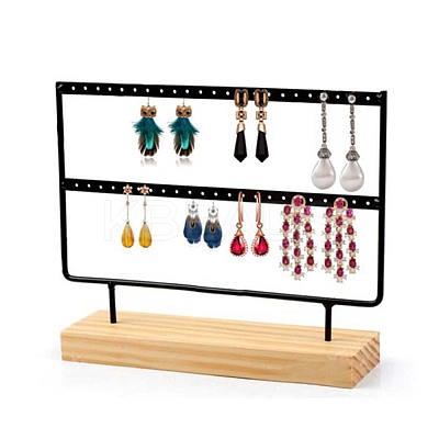 Double Levels Rectangle Iron Earring Display Stand CON-PW0001-151A-02-1