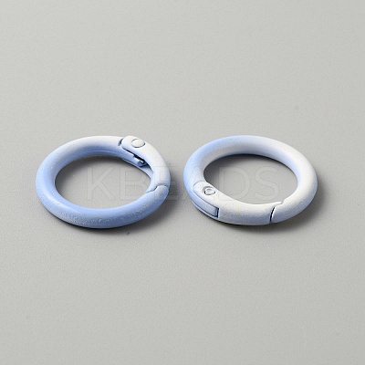 Gradient Color Zinc Alloy Spring Gate Rings PALLOY-WH0001-82J-1