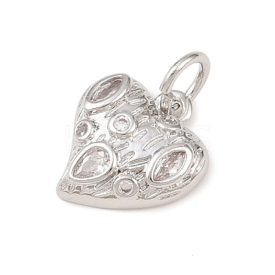 Brass Micro Pave Clear Cubic Zirconia Pendants KK-G544-05P-02-1