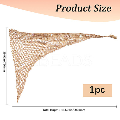 Polyester Women Crochet Beach Cover Up Sarong Wrap AJEW-WH20007-71-1