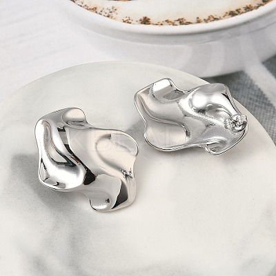 304 Stainless Steel Nuggets Stud Earrings EJEW-K268-73P-1