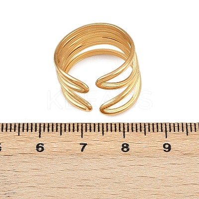 304 Stainless Steel Adjustable Open Cuff Rings for Women RJEW-K299-02G-1