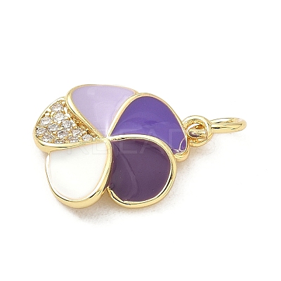 Brass Micro Pave Cubic Zirconia Pendants KK-S338-08G-1