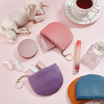 5Pcs 5 Colors Imitation Leather Coin Purse for Women ABAG-CP0001-03-1