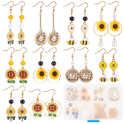 DIY Sunflower and Bee Earring Making Kit DIY-SC0020-20-1