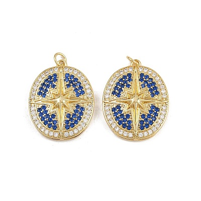 Brass Micro Pave Cubic Zirconia Pendants KK-L240-20G-1