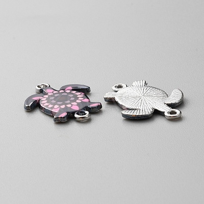 Alloy Enamel Printed Connector Charms ENAM-WH0065-15P-07-1