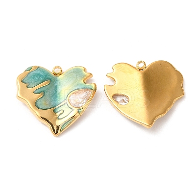 304 Stainless Steel Enamel Pendants STAS-K256-07G-04-1
