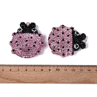 Handmade Polymer Clay & Rhinestone Big Pendants FIND-Q123-01B-1