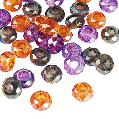 36Pcs 3 Styles Baking Paint Transparent Glass European Beads GPDL-TA0001-07-1
