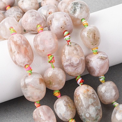 Natural Cherry Blossom Agate Beads Strands G-P605-B01-01-1