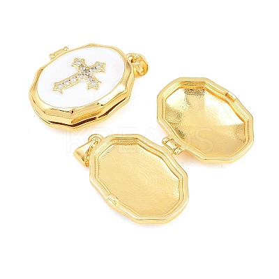 Brass Locket Pendants KK-D232-02G-01-1