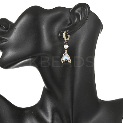 Alloy Glass Hoop Dangle Earrings EJEW-JE07300-1