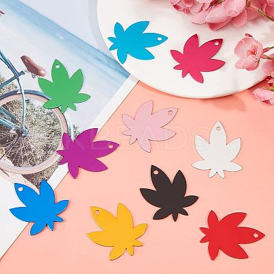 30Pcs 10 Colors Aluminum Blank Pendants ALUM-FH0001-10-1